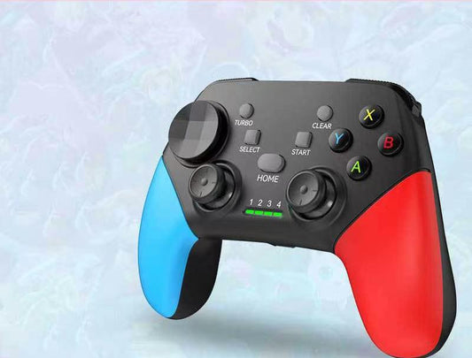 Multi-Platform Wireless Gaming Controller with Dual Motor Vibration, Turbo & Phone Holder(Black, Red and Blue)