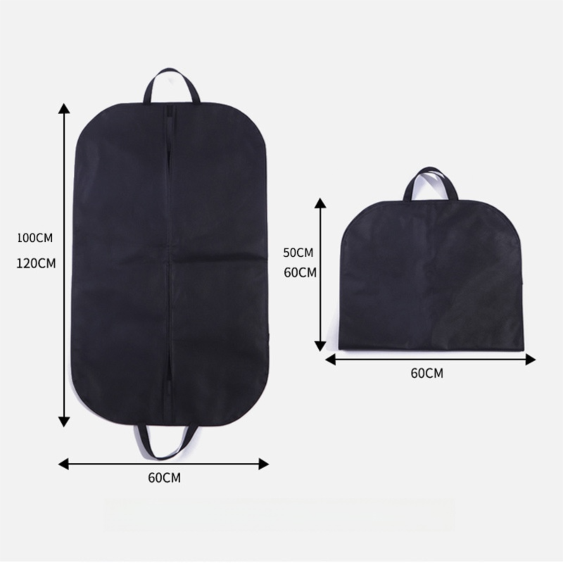 2-Pack Travel Long Dress Garment Carrier Bag Suit Bags(60×100CM) - Non-Woven Dust Cover, Foldable Hanging Clothes Storage Bag with Reinforced Handle