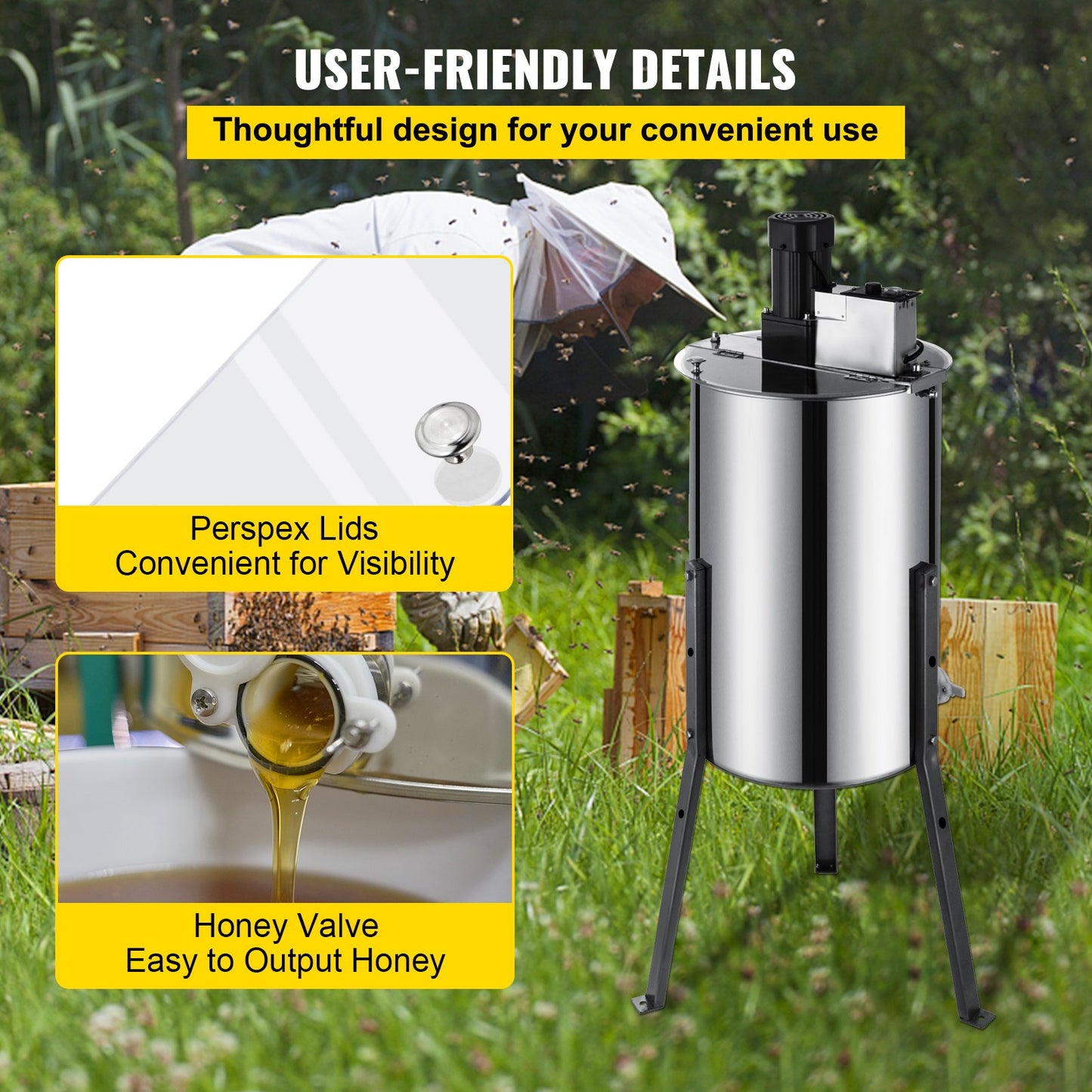 Vevor Brand New Large Two 2 Frame Stainless Steel Electric Honey Extractor