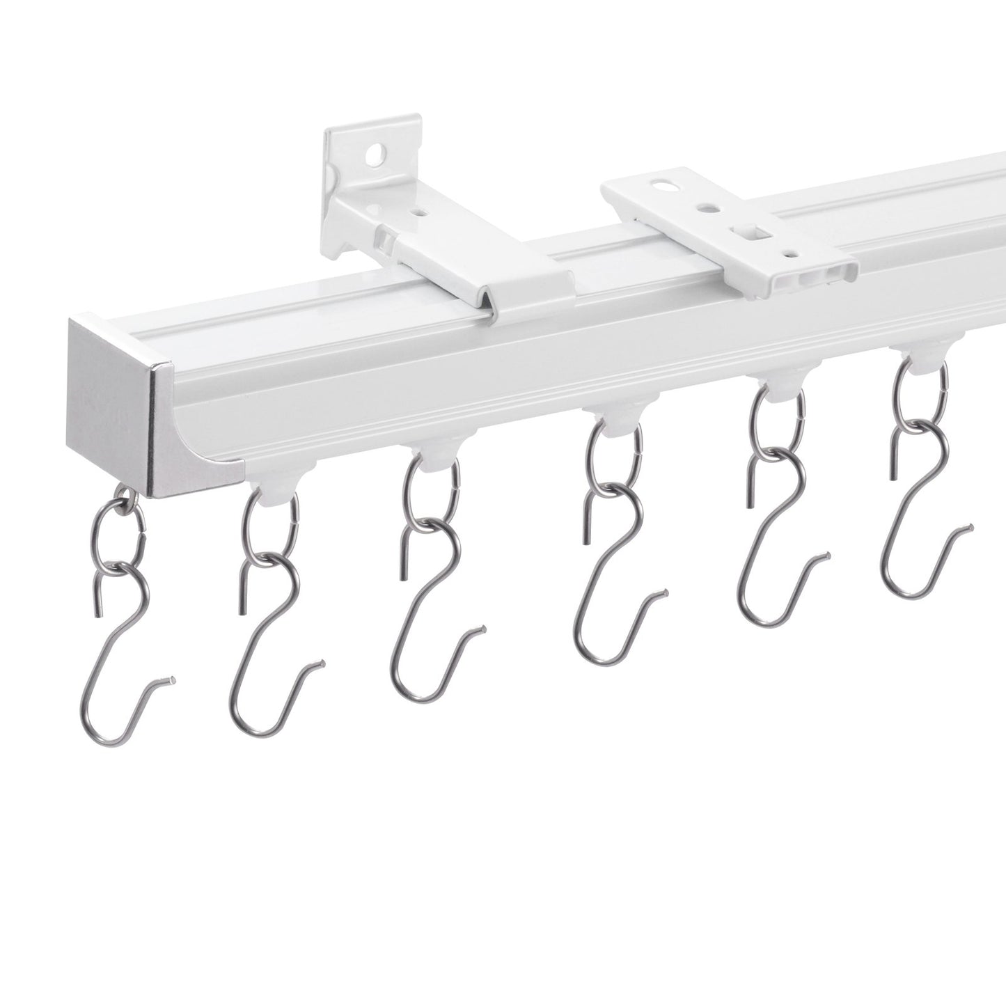 VEVOR Ceiling Curtain Track Set 5.9 FT/1.8 Meter_oom Divider with Hooks White
