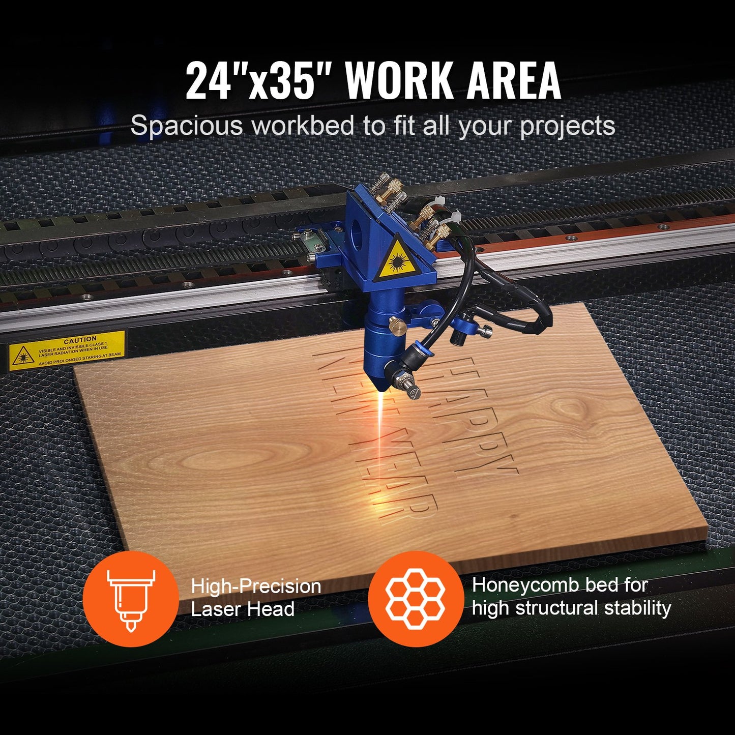 VEVOR 100W CO2 Laser Engraver Engraving Carving Print Machine 600x900 mm Workbed