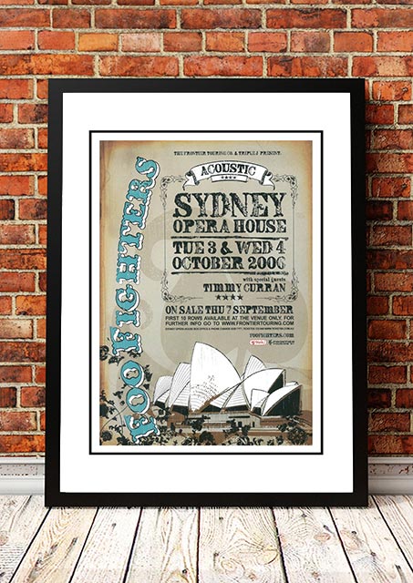 Foo Fighters 'Acoustic Concert' Sydney, Australian Tour Poster 2006 - Framed A1