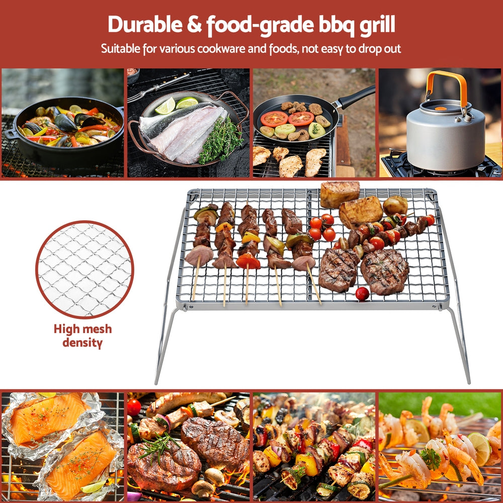 Grillz Portable BBQ Grill Charcoal Smoker Foldable Camping Outdoor
