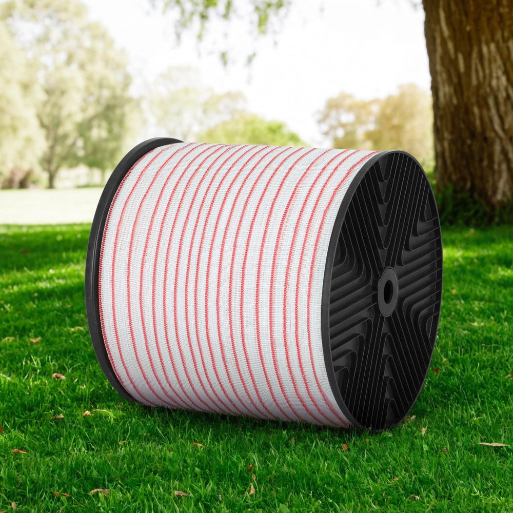 Giantz Electric Fence Tape Polytape 400M Electric Fence Wire Red White