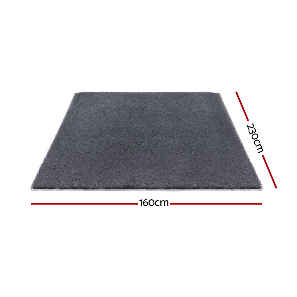 Artiss Floor Rug 160x230cm Plush Area Shaggy Rug Living Room Bedroom Carpet Grey