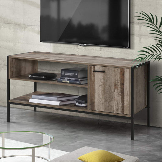 Artiss TV Cabinet Entertainment Unit Stand Storage Wood Industrial Rustic 124cm