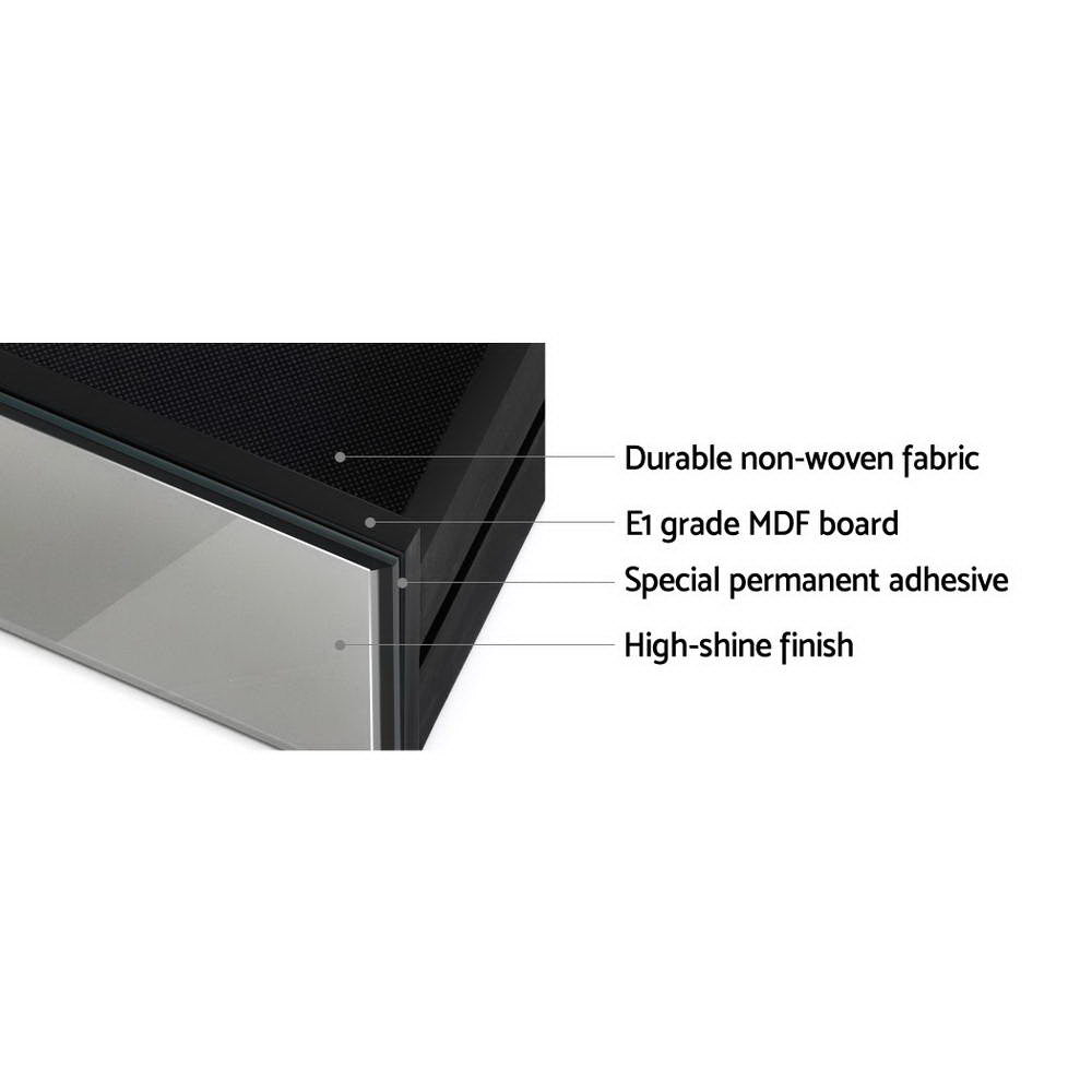 Artiss Bedside Table 3 Drawers Mirrored - PRESIA Grey