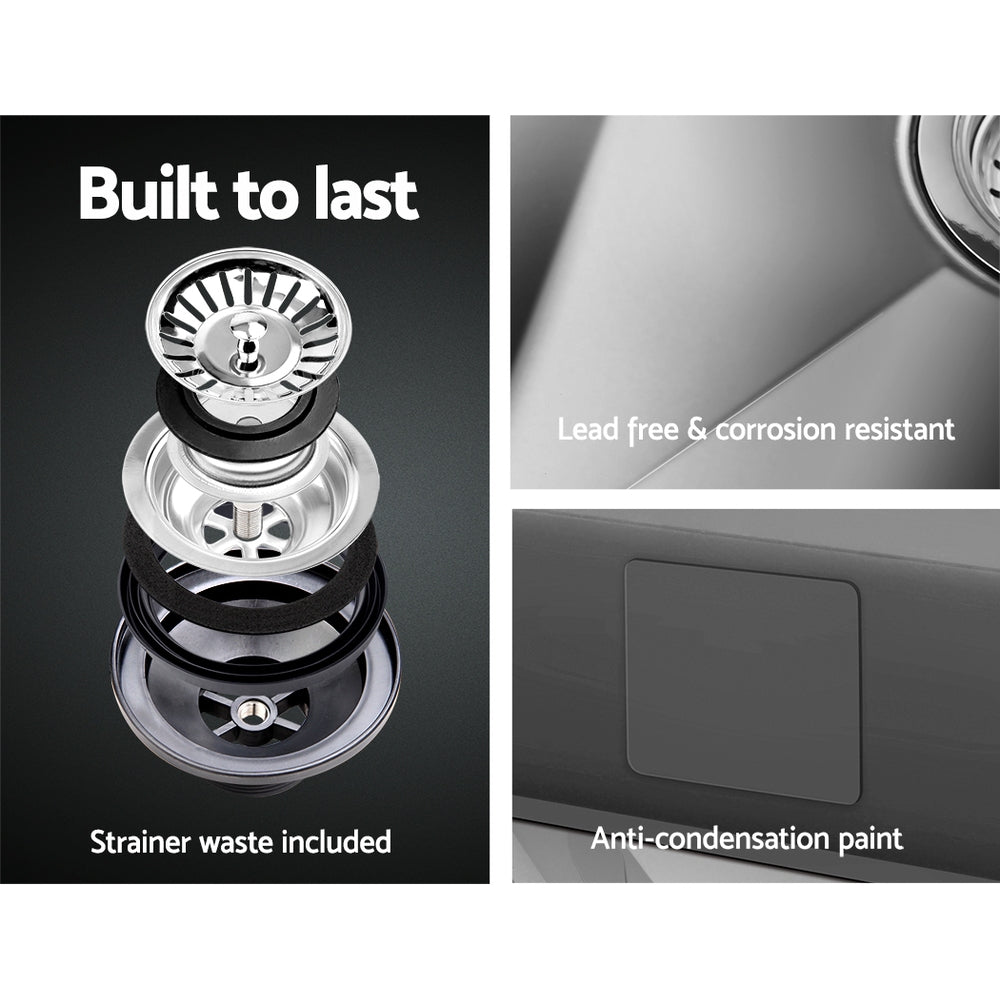 Cefito Kitchen Sink 51X45CM Stainless Steel Basin Single Bowl Silver