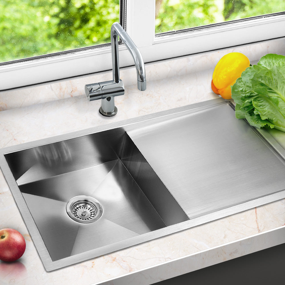 Cefito Kitchen Sink 96X45CM Stainless Steel Basin Single Bowl Silver