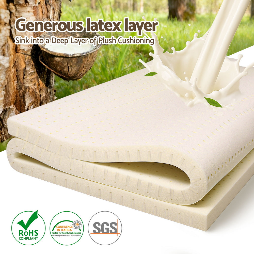 Giselle Bedding Latex Mattress Topper 5cm Single