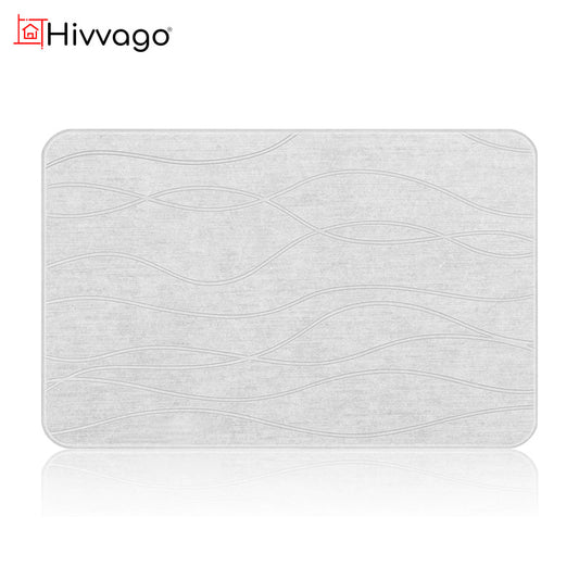 Hivvago Diatomaceous Earth Stone Bath Mat Fast Drying Non Slip Bathroom Mat