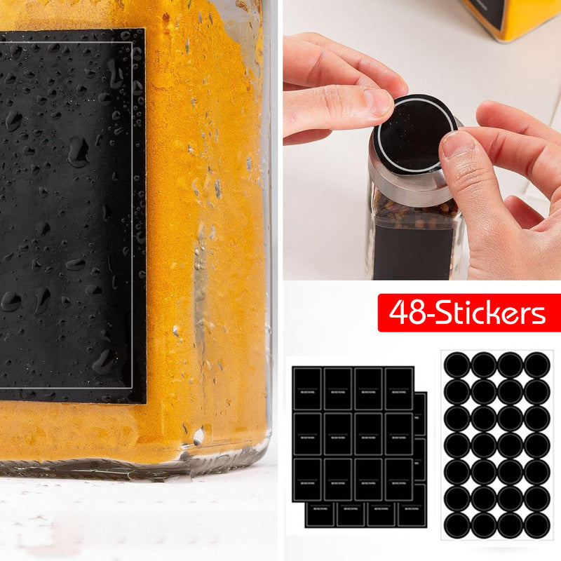 Hivvago 24-Pack 120ml Glass Spice Jars – Airtight Storage with Lids & Labels