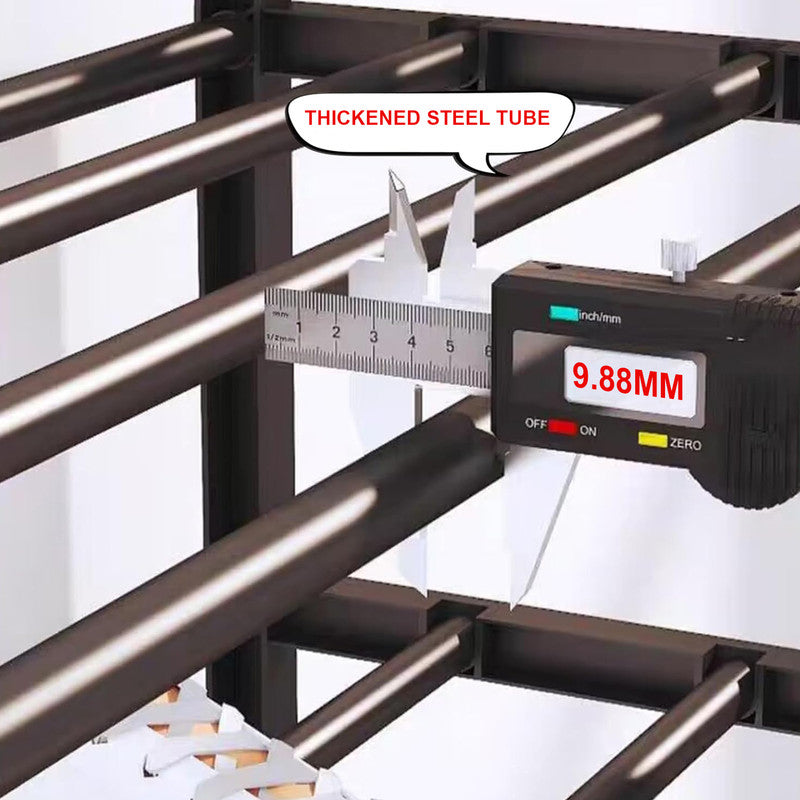 Hivvago 4-Layer Shoe Rack – Compact Steel Frame Organizer for Entryway, Black