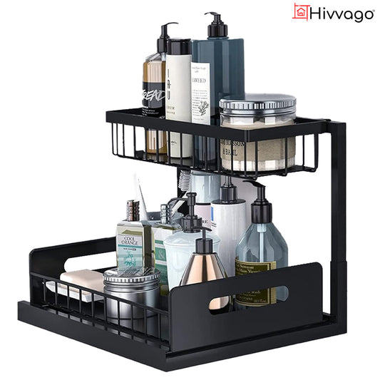 Hivvago 2-Tier Pull-Out Under Sink Organizer Storage Shelf For Kitchen