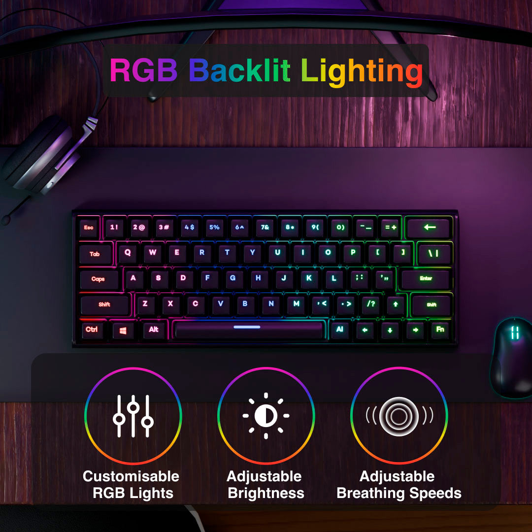 Laser Gaming Mini Mechanical Keyboard Black