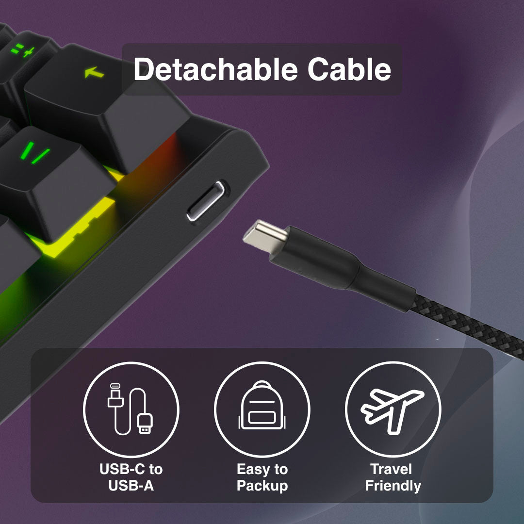 Laser Gaming Mini Mechanical Keyboard Black