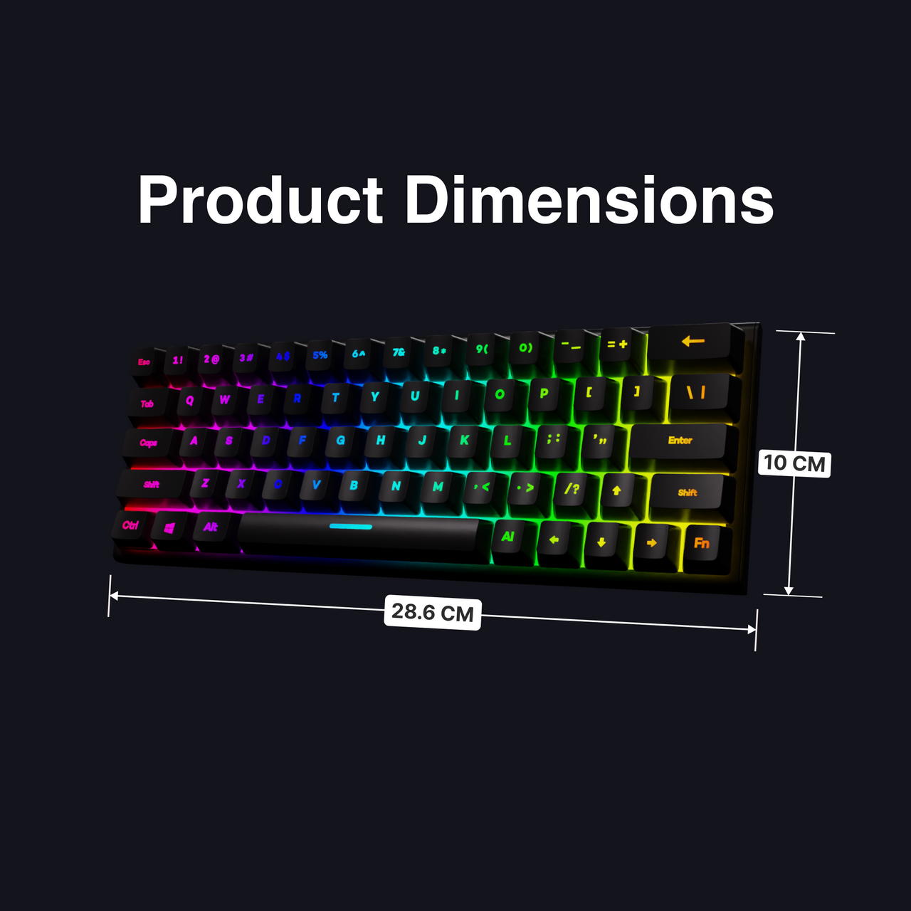 Laser Gaming Mini Mechanical Keyboard Black