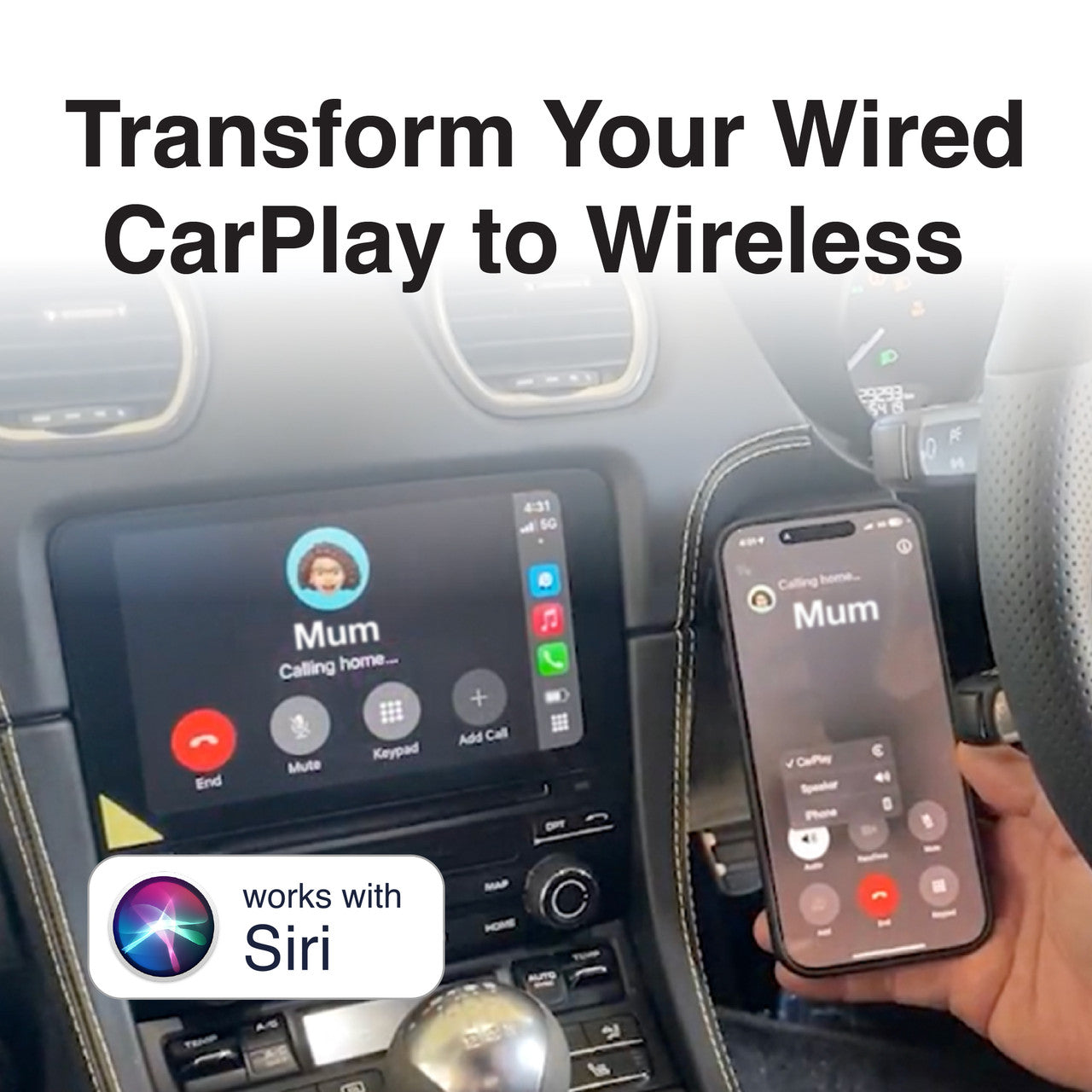 Laser Wireless CarPlay Dongle - Black