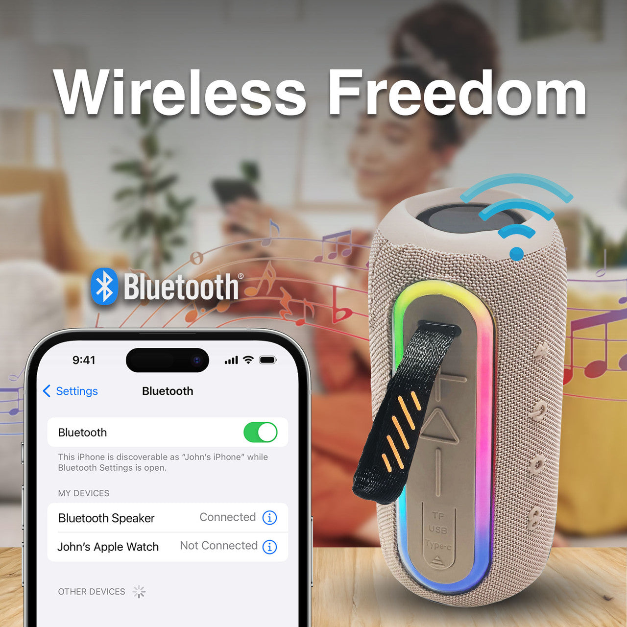 Laser Portable Fabric Speaker Pro - Transcendent Pink