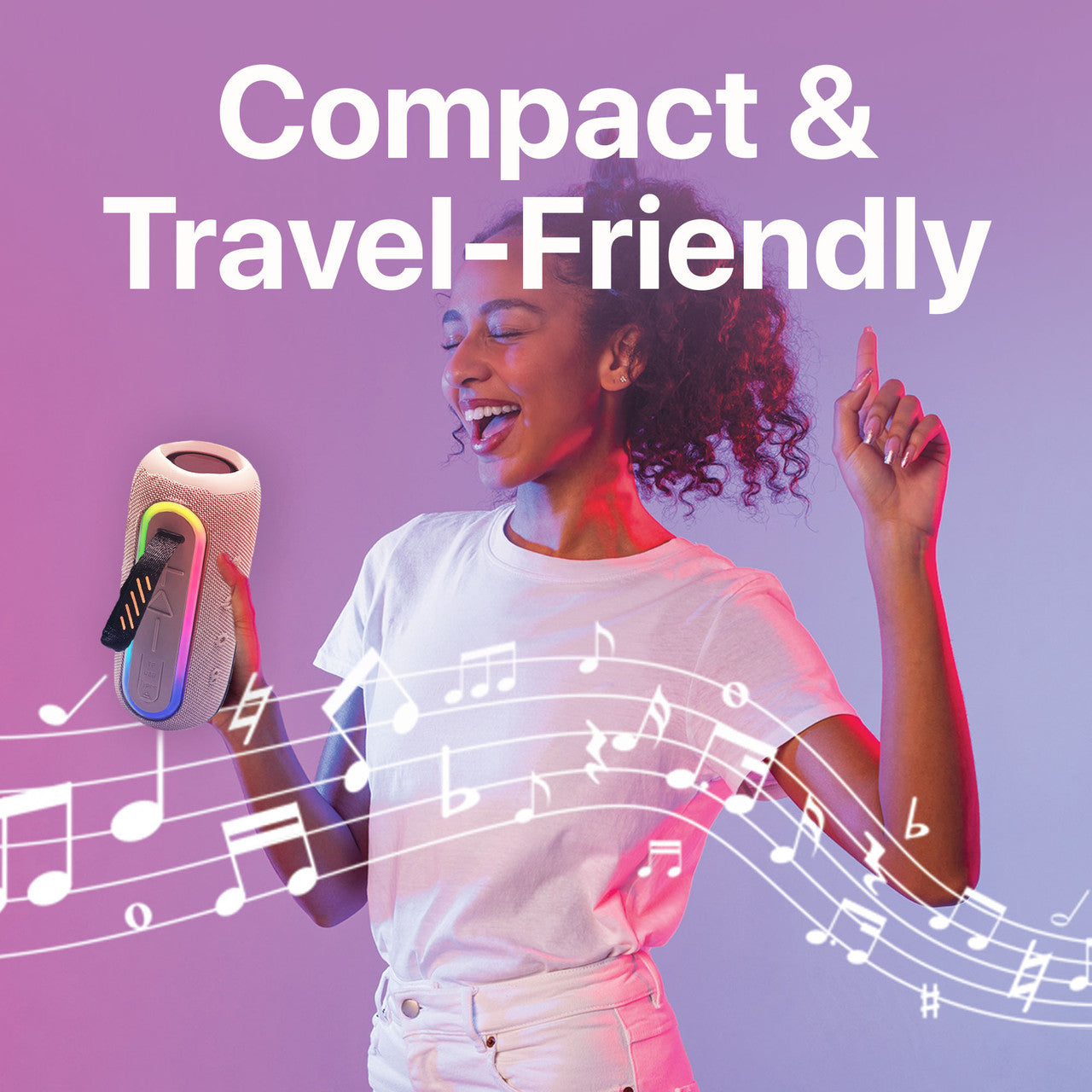 Laser Portable Fabric Speaker Pro - Transcendent Pink