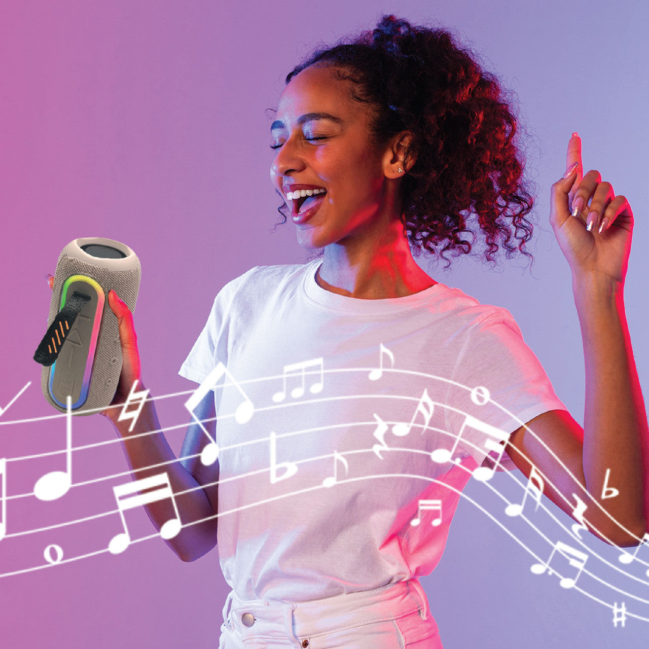 Laser Portable Fabric Speaker Pro - Transcendent Pink