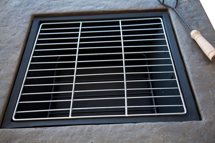 Samland STONE BASE OUTDOOR PATIO HEATER FIRE PIT TABLE WITH BBQ GRILL FIREPIT