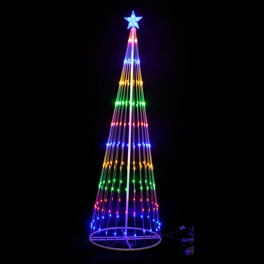 CIRCLING LED LIGHT CHRISTMAS TREE WITH STAR [HEIGHT: 210CM]
