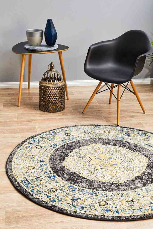 Century 955 Charcoal Round by Rug Culture - 150X150CM - ROUND