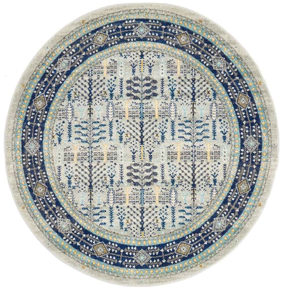 Century 988 Blue Round by Rug Culture - 200 x 200 cm - ROUND