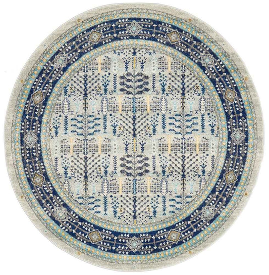 Century 988 Blue Round by Rug Culture - 200 x 200 cm - ROUND