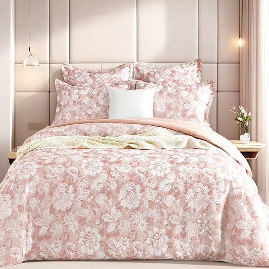 Aura Blush Jacquard European Pillowcase by Renee Taylor