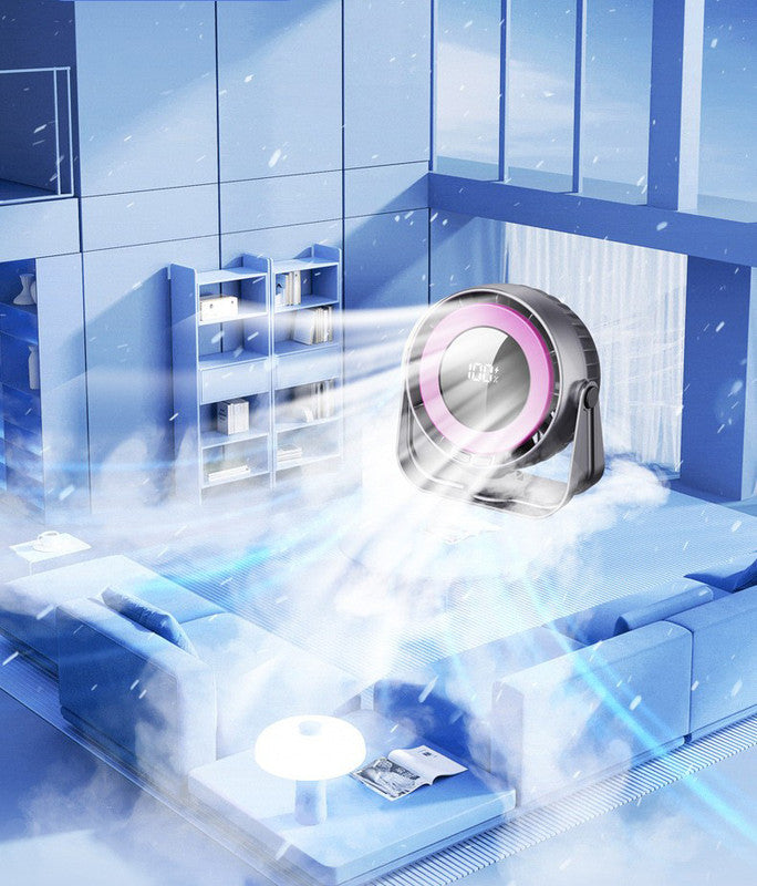 Desk Fan, Small Quiet LED Display Portable Table Fans, 180°Tilt, 100 Speeds, 5 Modes, Rechargeable 4000mAh Battery Operated USB Fan For Office, Bedroom, Outdoor(gray)Christmas Gifts