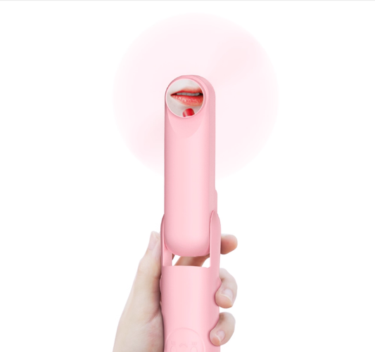 Handheld Mini Fan, 2 IN 1 USB Rechargeable Portable Fan [12-19 Working Hours] with Power Bank, Pocket Design for Travel/Summer/Concerts/Lash, Gifts for Women (Pink)Christmas Gifts