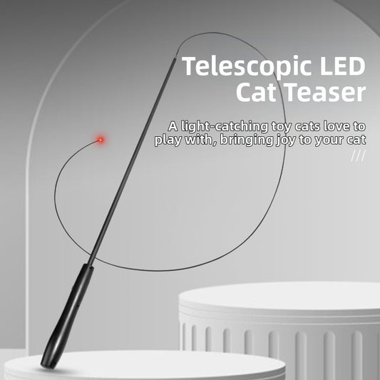 pet products Interactive LED telescopic pole cat teaser stick