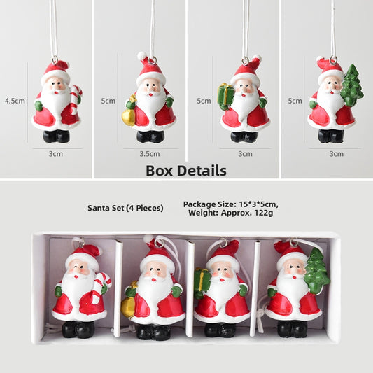 Christmas gift Christmas mini resin snow house Christmas tree pendant