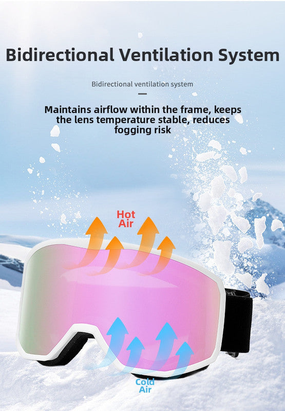 Outdoor sports products ,Winter skiing anti UV card myopia cylindrical double-layer anti fog skiing goggles