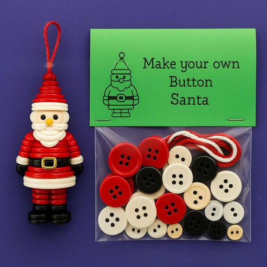 Christmas gift Christmas Button Ornament - Festive Santa Design Craft Kit （Santa Claus）