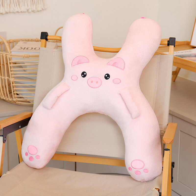 Christmas gift for kids-Kids Travel Pillow, Ergonomic Plush Support for Car Rides, Comfortable Sleep Companion for Children（pink dog）