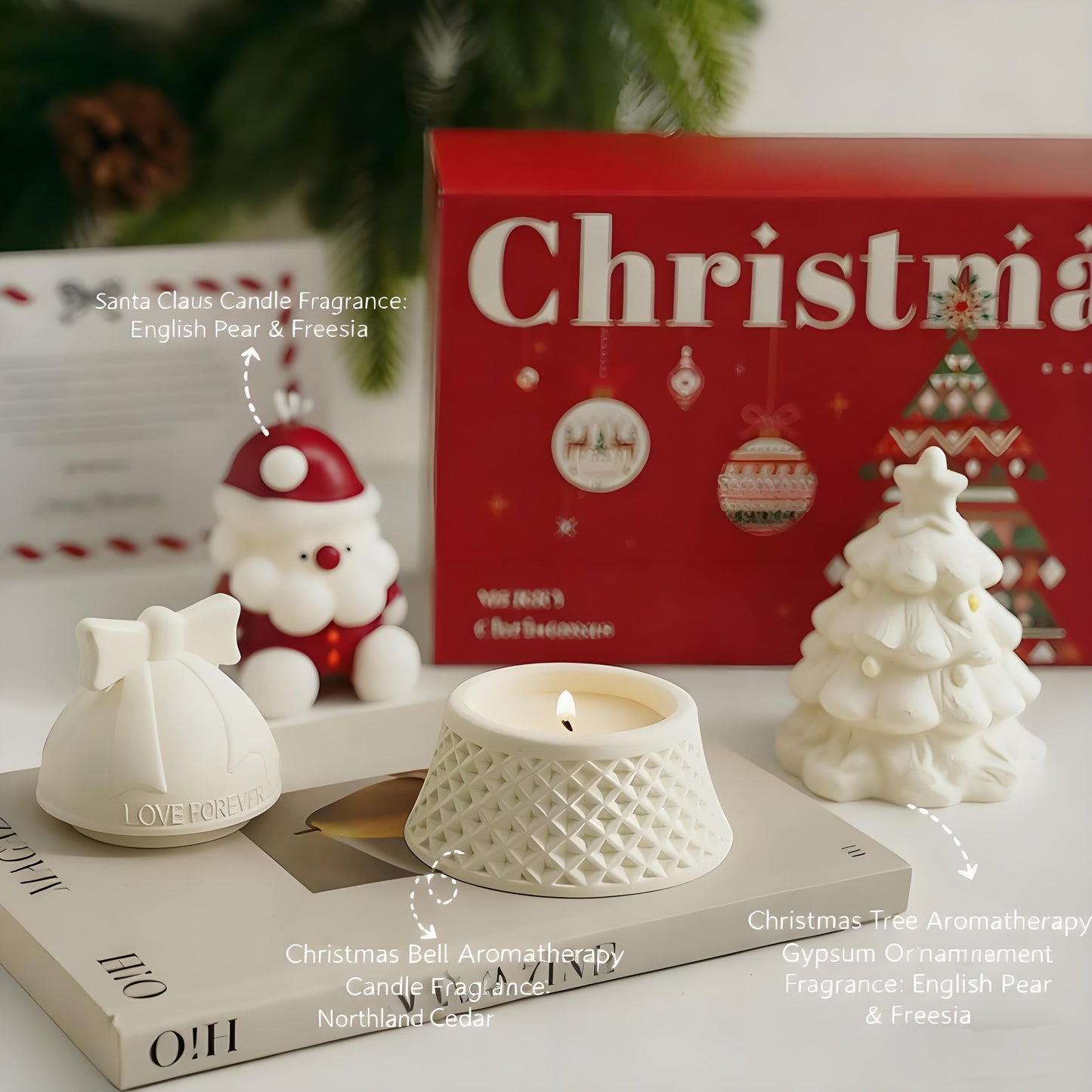 Christmas gift Christmas Aromatherapy Candle Set - 5A Grade Santa, Tree & Bell Scented Candles for Festive Gifting in Australia
