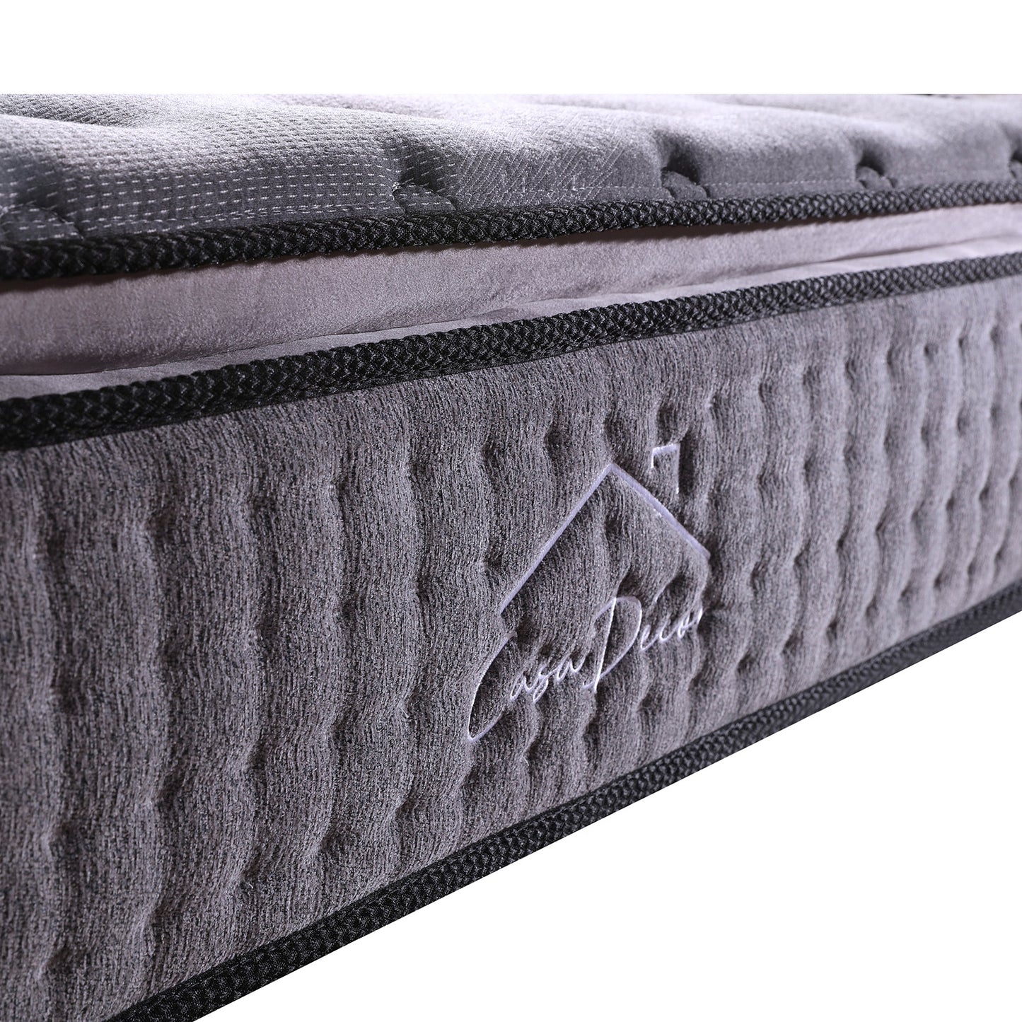 Casa Decor Bamboo Charcoal Mattress Pocket Spring Pillowtop 5 Zone 32cm Depth - Single - Charcoal