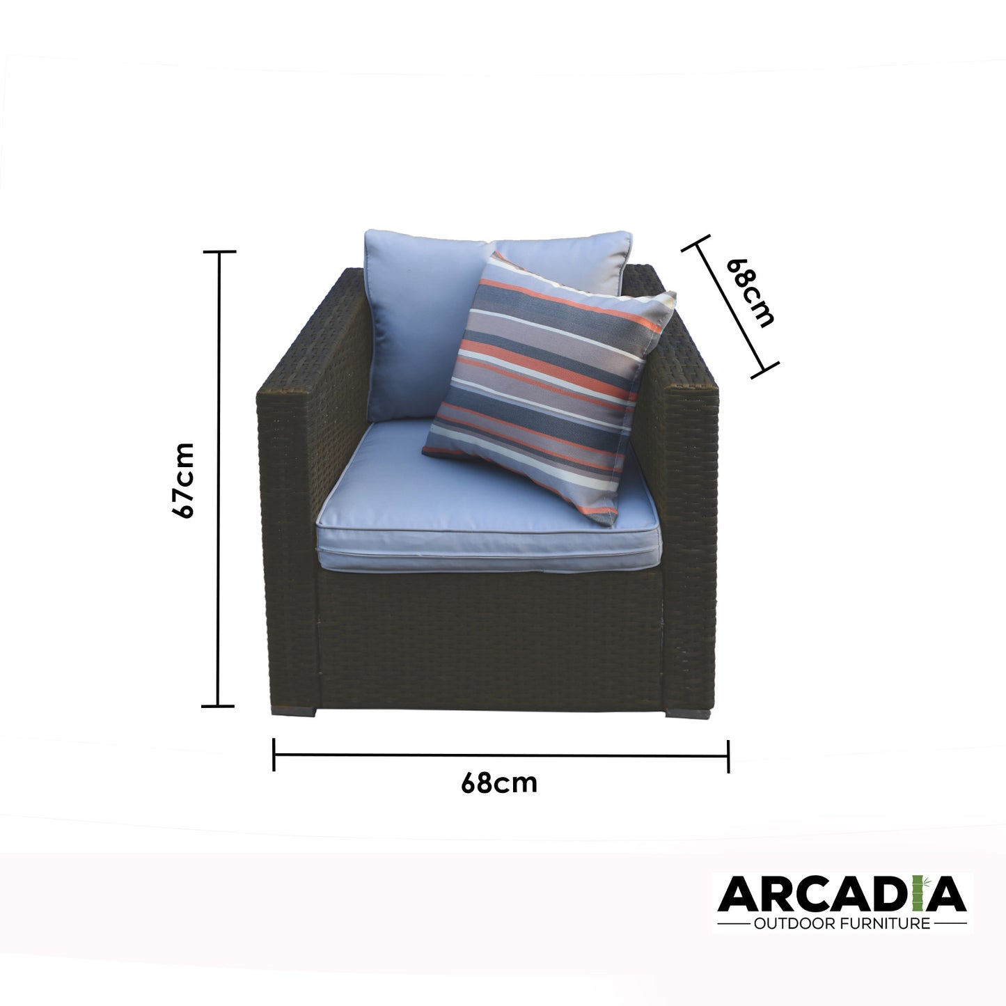 Arcadia Furniture Outdoor Rattan 4 Piece Sofa Lounge Set Home Garden Patio - Oatmeal and Grey