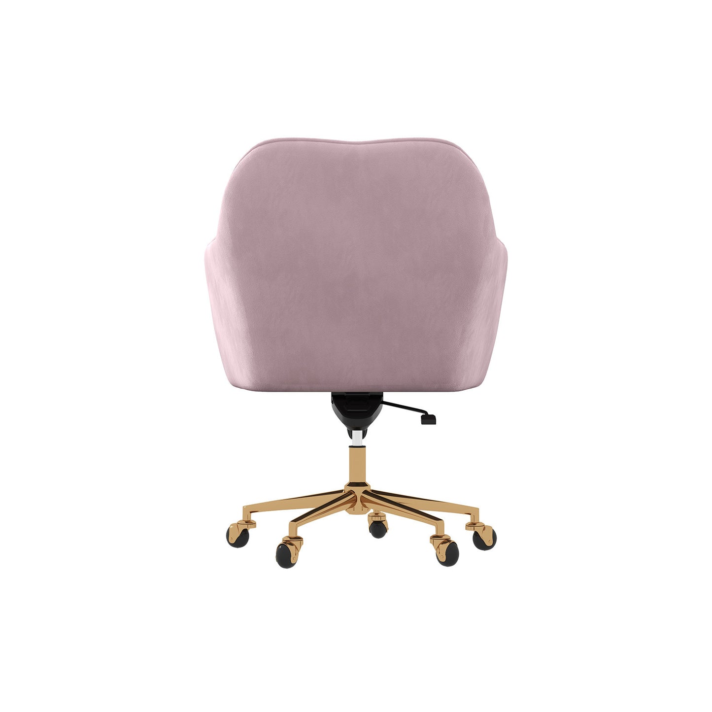 Casa Decor Arles Velvet Office Chair Mid Back Swivel Height Adjustable Blush