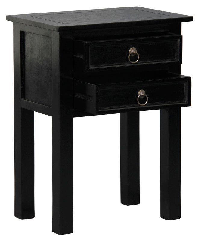 Elliot 2 Drawer Lamp Table (Black)
