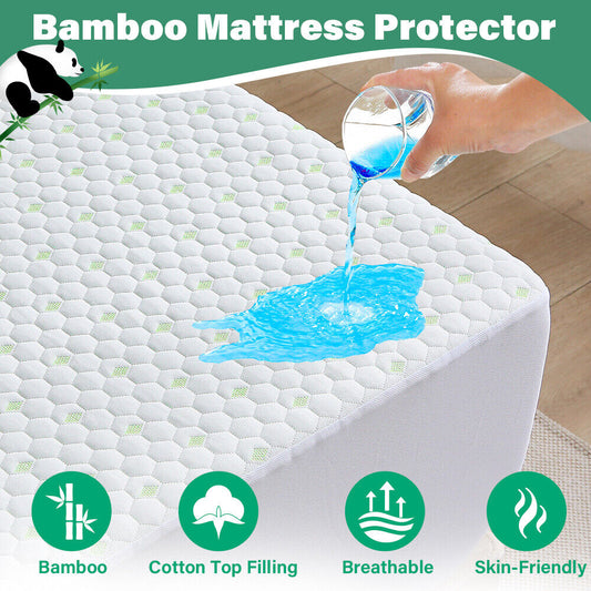 Mattress Protector Bamboo Cotton Mattress Cover Waterproof S Fitted Cover