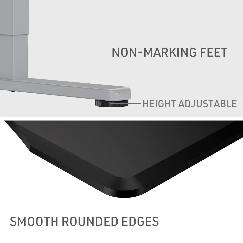 FORTIA Sit To Stand Up Standing Desk, 150x75cm, 72-118cm Electric Height Adjustable, Ergonomically Curved Edge, 50kg Rated, Black/Silver Frame