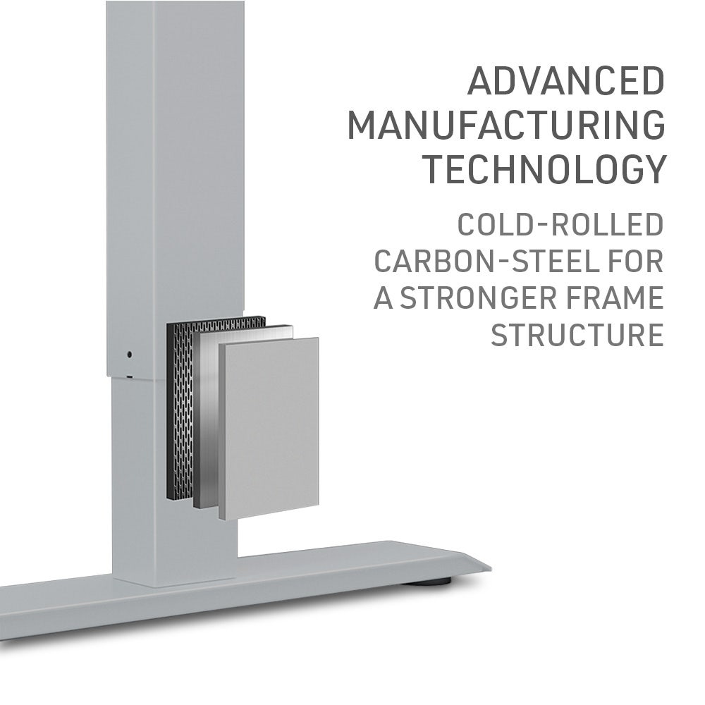 FORTIA Sit To Stand Up Standing Desk, 150x75cm, 72-118cm Electric Height Adjustable, Ergonomically Curved Edge, 50kg Rated, White Oak Style/Silver Frame