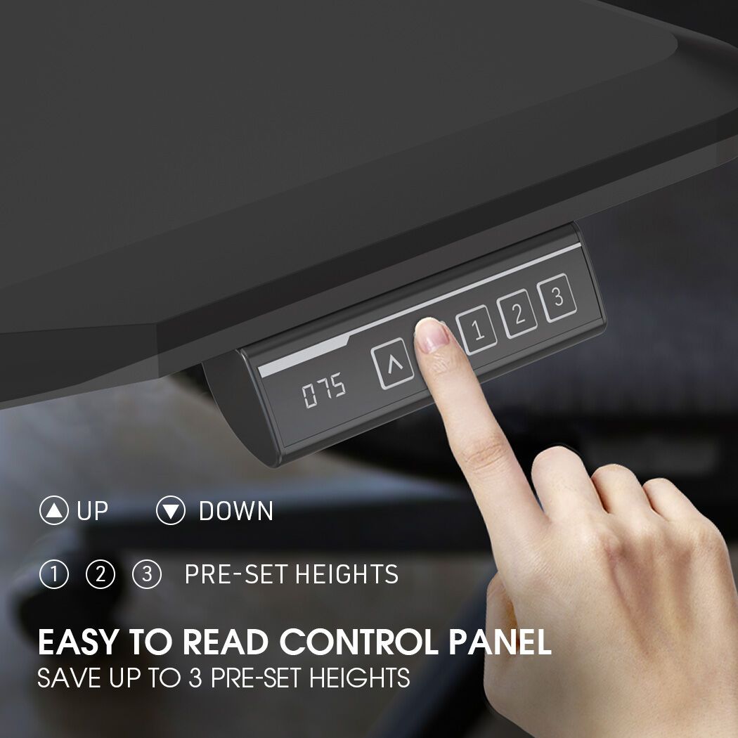 FORTIA Sit To Stand Up Standing Desk, 160x70cm, 72-118cm Electric Height Adjustable, Ergonomically Curved Edge, 50kg Rated, Black/Silver Frame