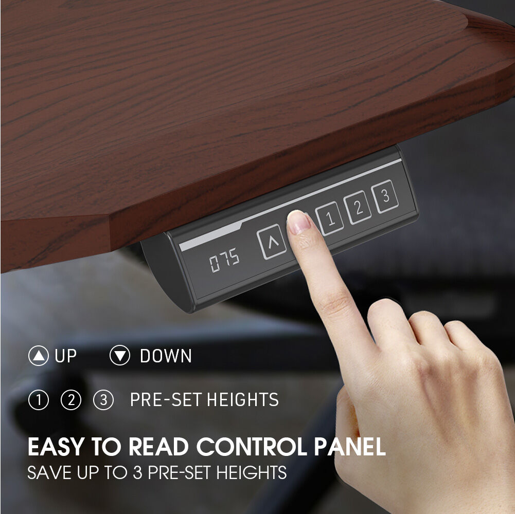 FORTIA Sit To Stand Up Standing Desk, 160x70cm, 72-118cm Electric Height Adjustable, Ergonomically Curved Edge, 50kg Rated, Walnut Style/Silver Frame