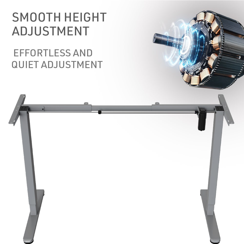 FORTIA Sit To Stand Up Standing Desk, 160x70cm, 72-118cm Electric Height Adjustable, Ergonomically Curved Edge, 50kg Rated, White Oak Style/Silver Frame