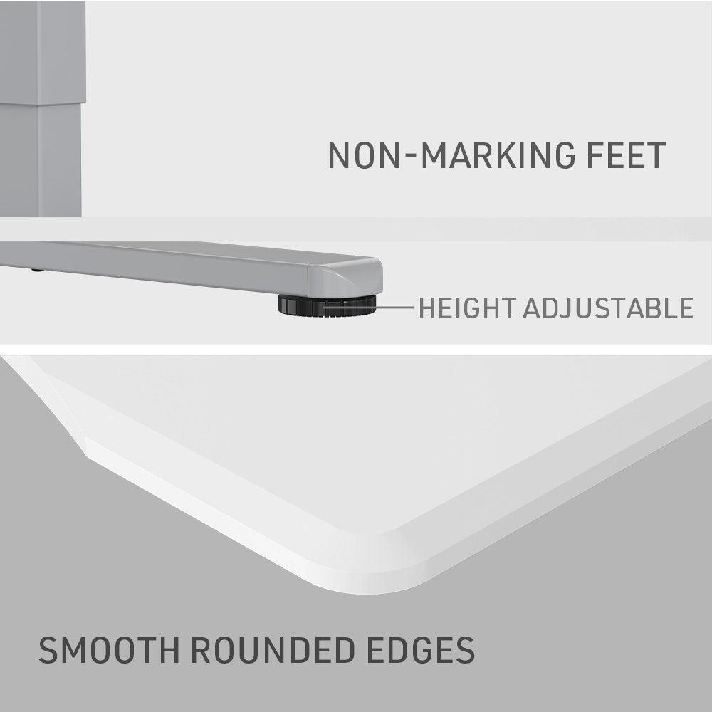 FORTIA Sit To Stand Up Standing Desk, 160x75cm, 72-118cm Electric Height Adjustable, Ergonomically Curved Edge, 50kg Rated, White/Silver Frame